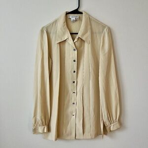 Vintage Episode by Carolyn Wright Freeman Button Down Silk Long Sleeve Blouse 4